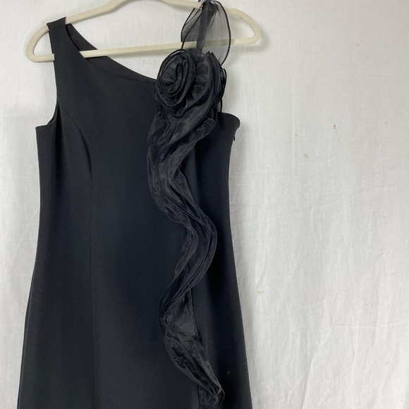 Karl Lagerfeld Long Black Ruffle Gown - Picture 8 of 9